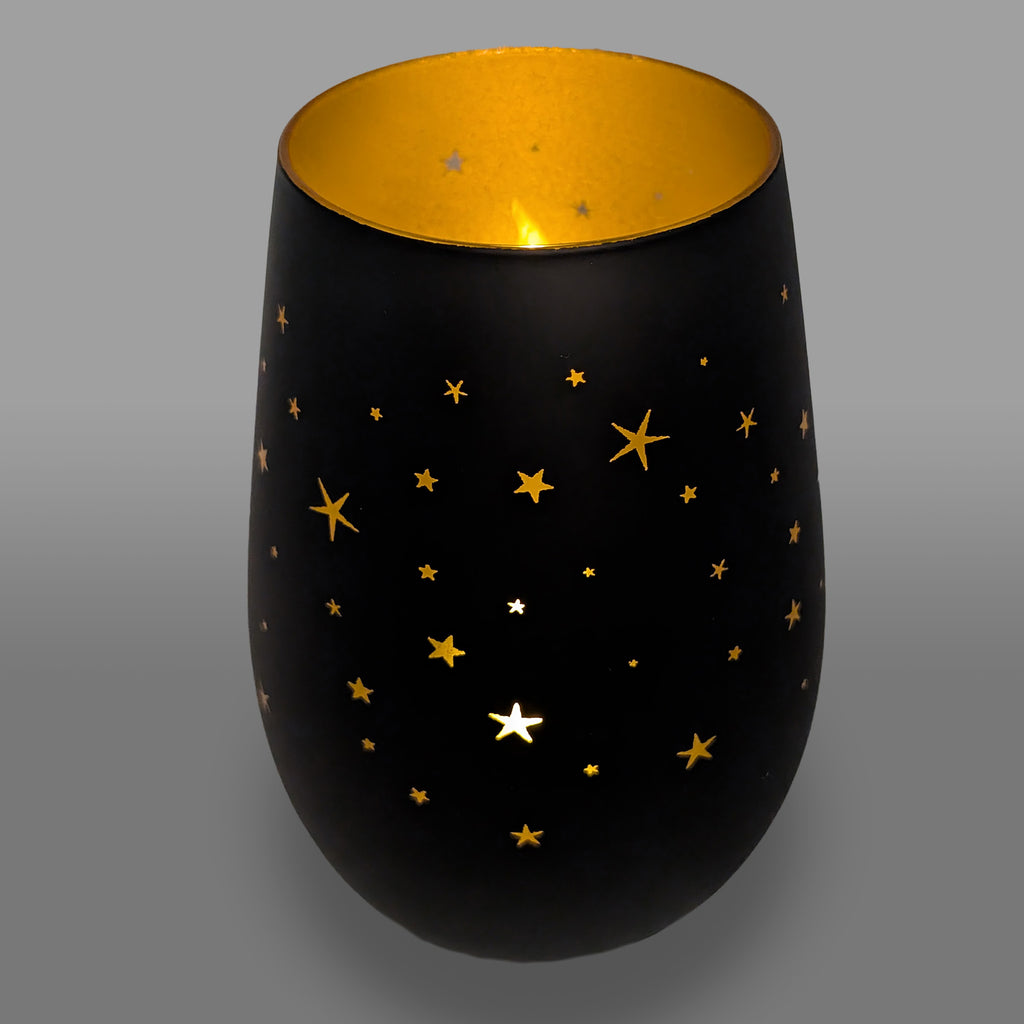 Windlichtglas Sterne