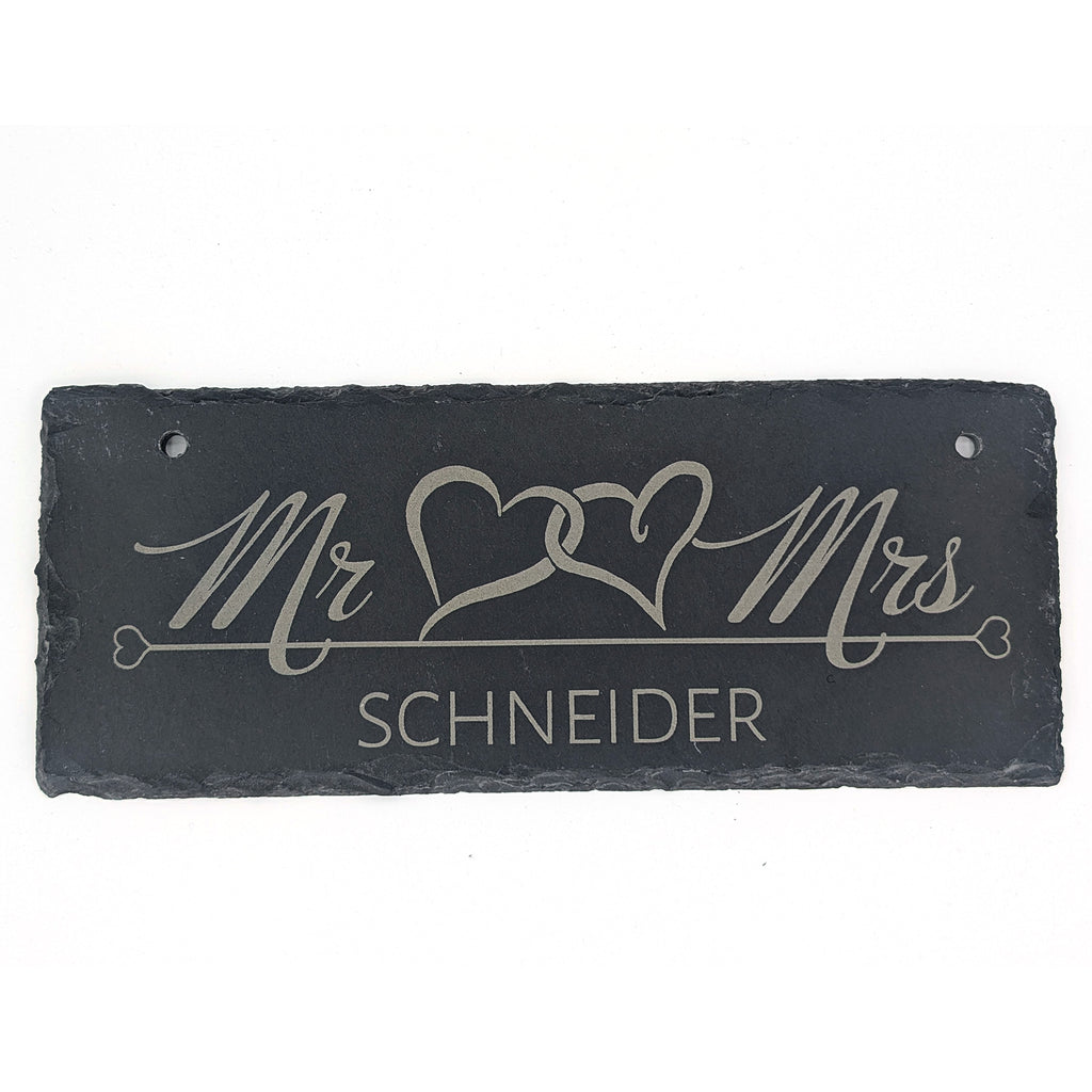 Schiefertafel mit Gravur